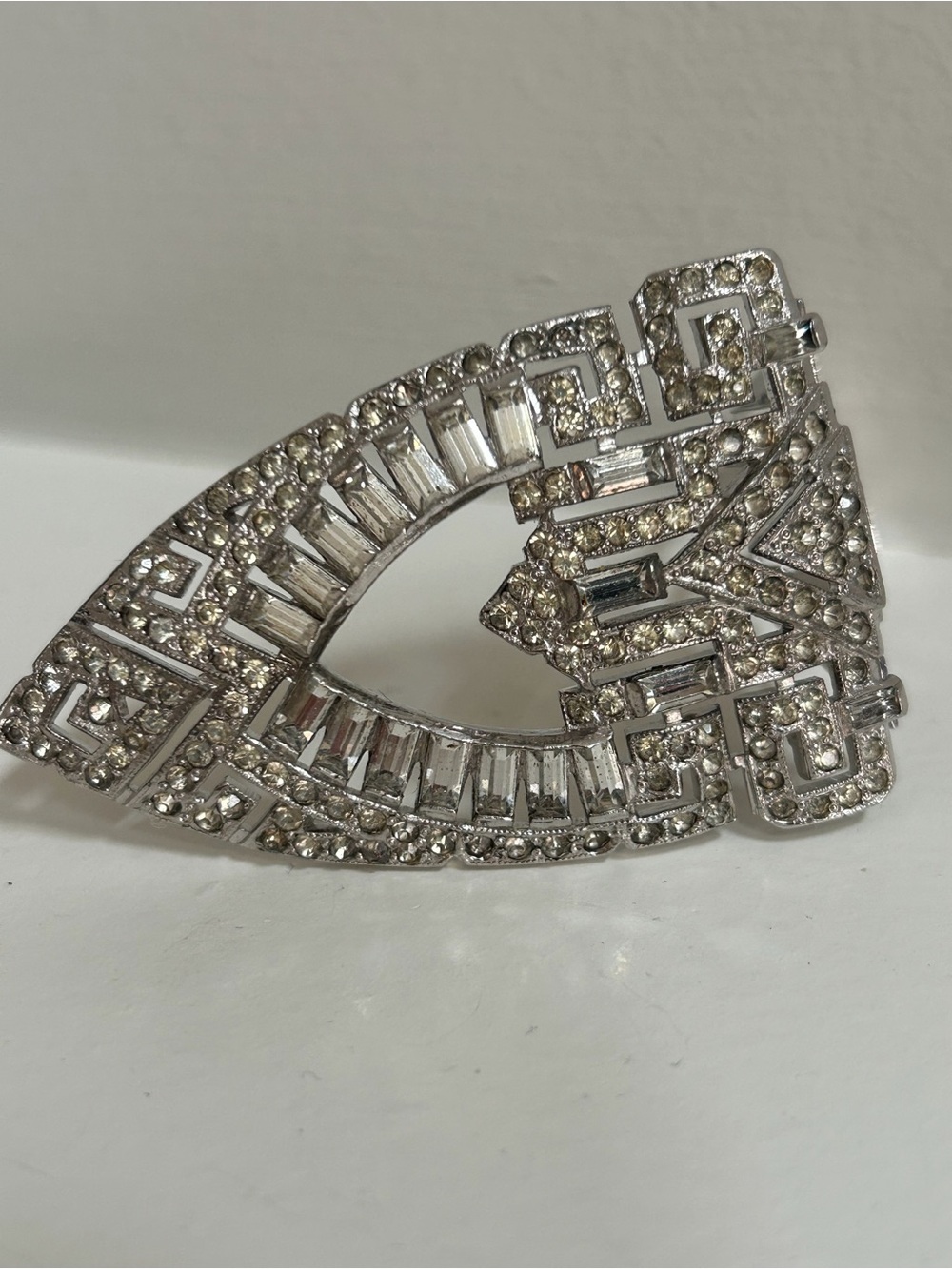 Rare Art Deco KTF Rhinestone Dress Clip